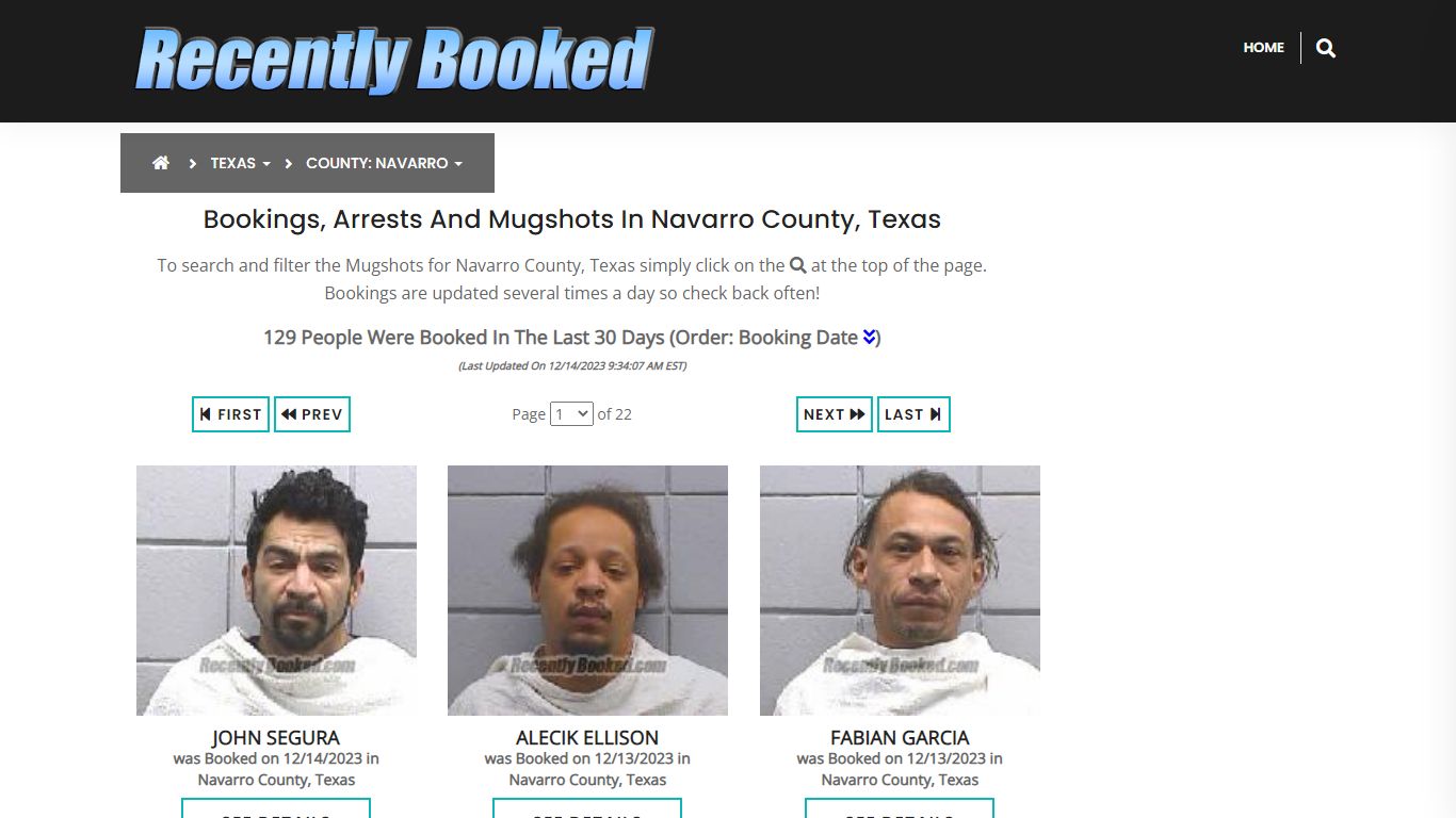 Recent bookings, Arrests, Mugshots in Navarro County, Texas
